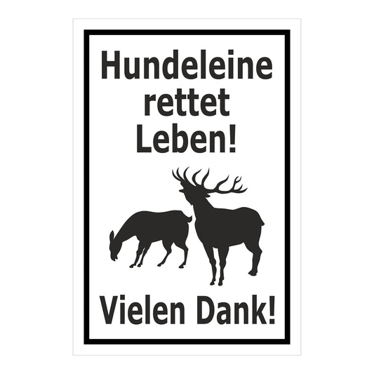 Schild Hundeleine rettet Leben – Vielen Dank
