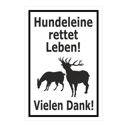 Schild Hundeleine rettet Leben – Vielen Dank