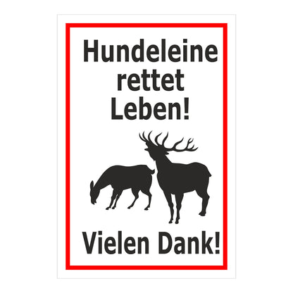 Schild Hundeleine rettet Leben – Vielen Dank