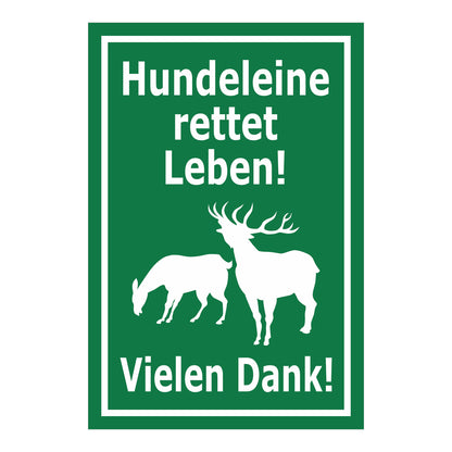 Schild Hundeleine rettet Leben – Vielen Dank