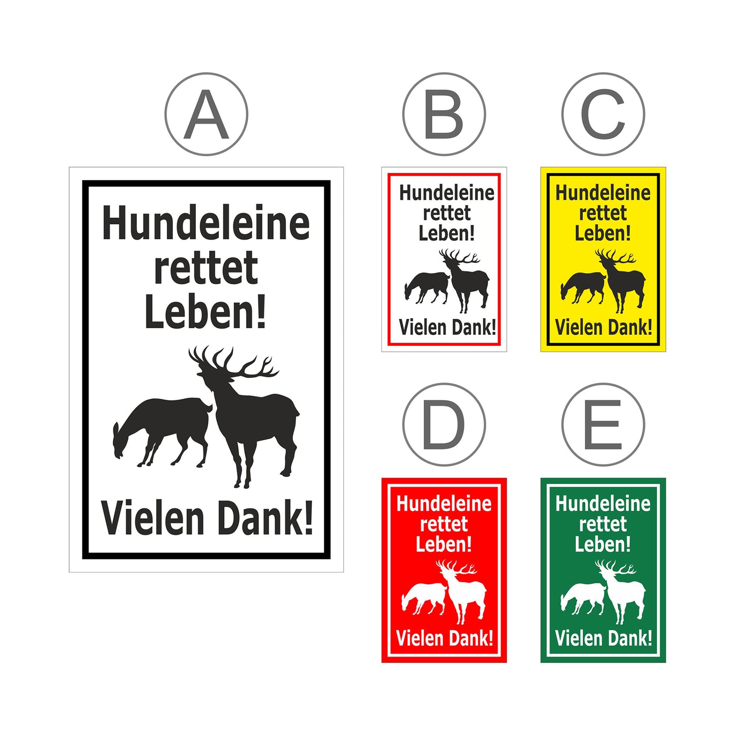 Schild Hundeleine rettet Leben – Vielen Dank