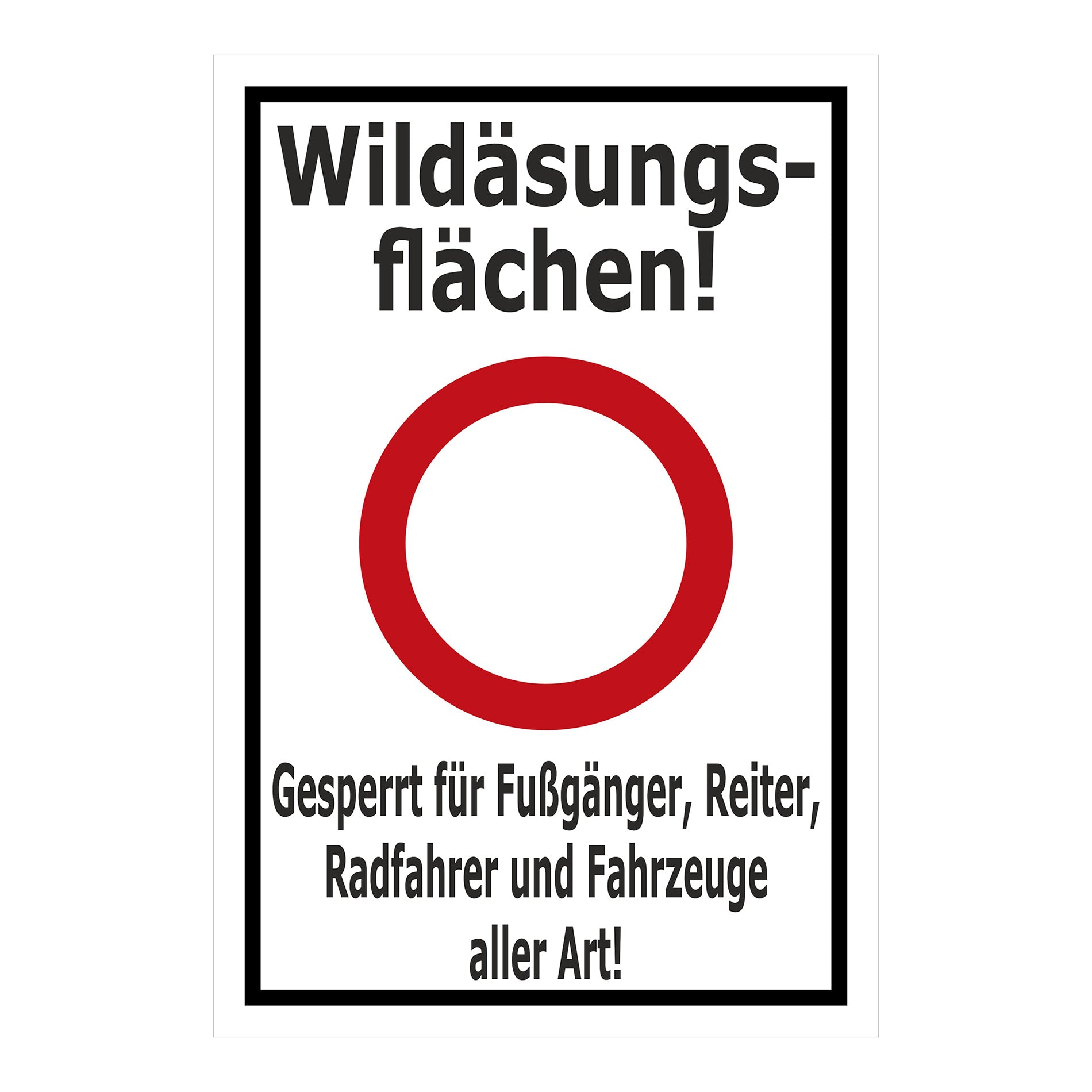 Hinweisschild Forst - Wildäsungsflächen - gesperrt