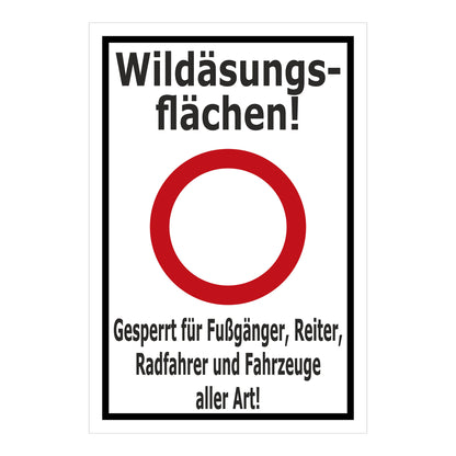 Hinweisschild Forst - Wildäsungsflächen - gesperrt