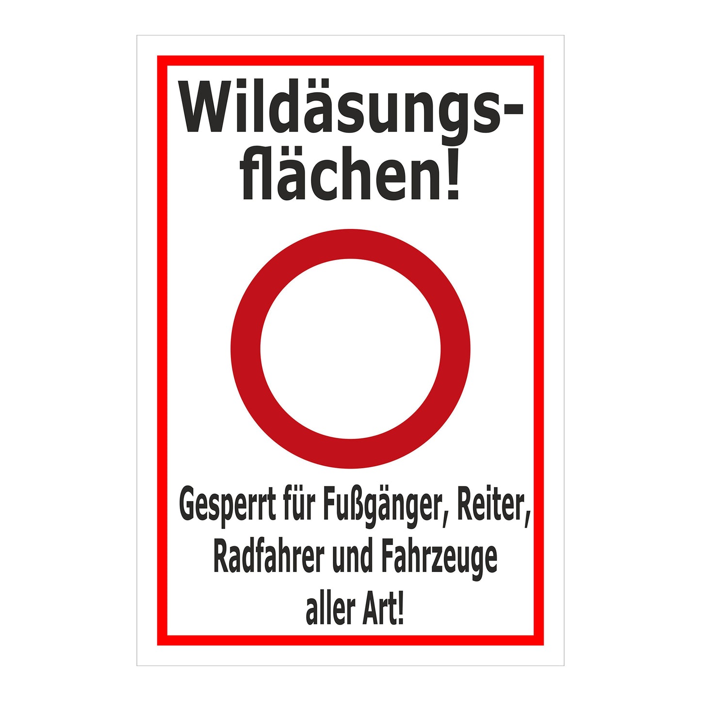 Hinweisschild Forst - Wildäsungsflächen - gesperrt