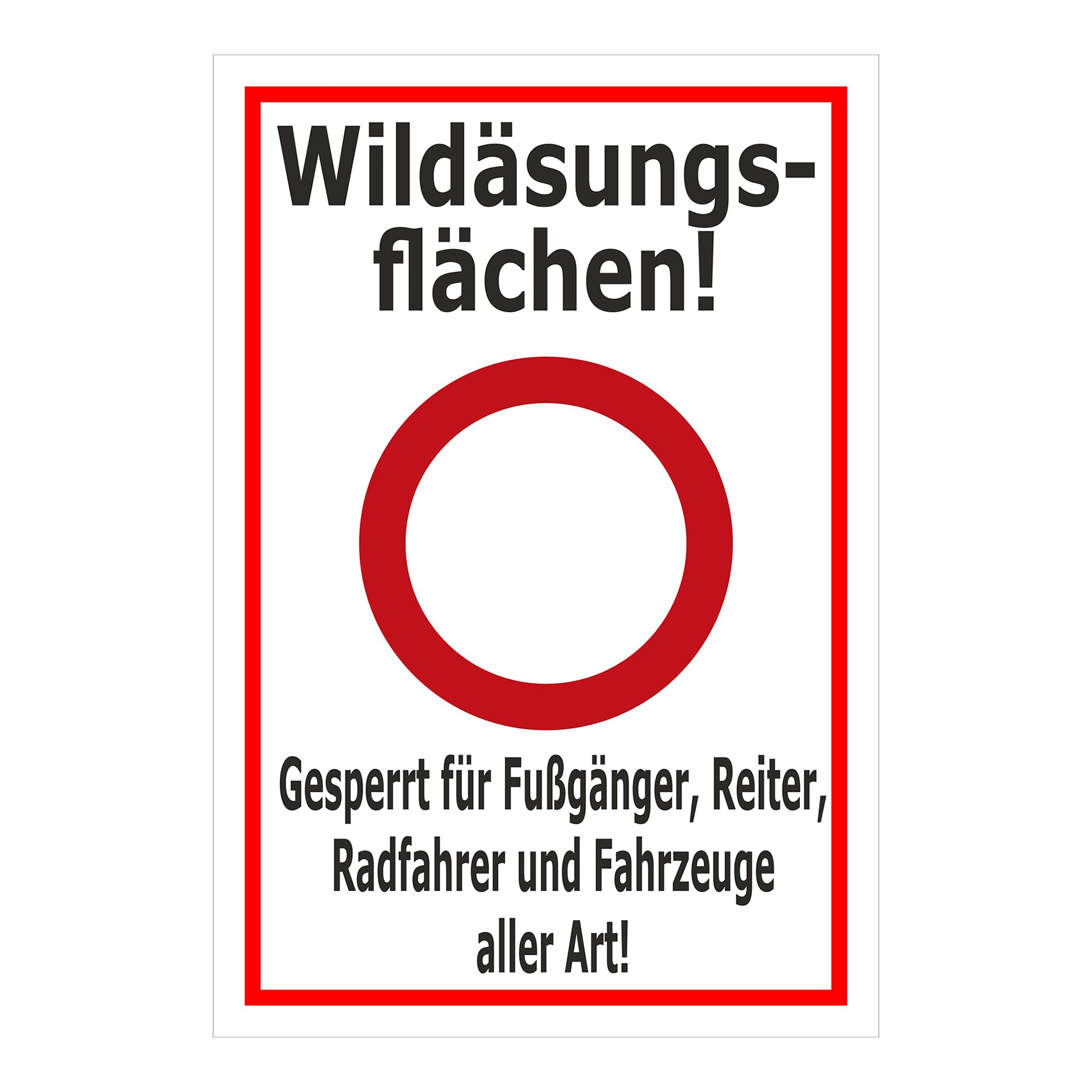 Hinweisschild Forst - Wildäsungsflächen - gesperrt