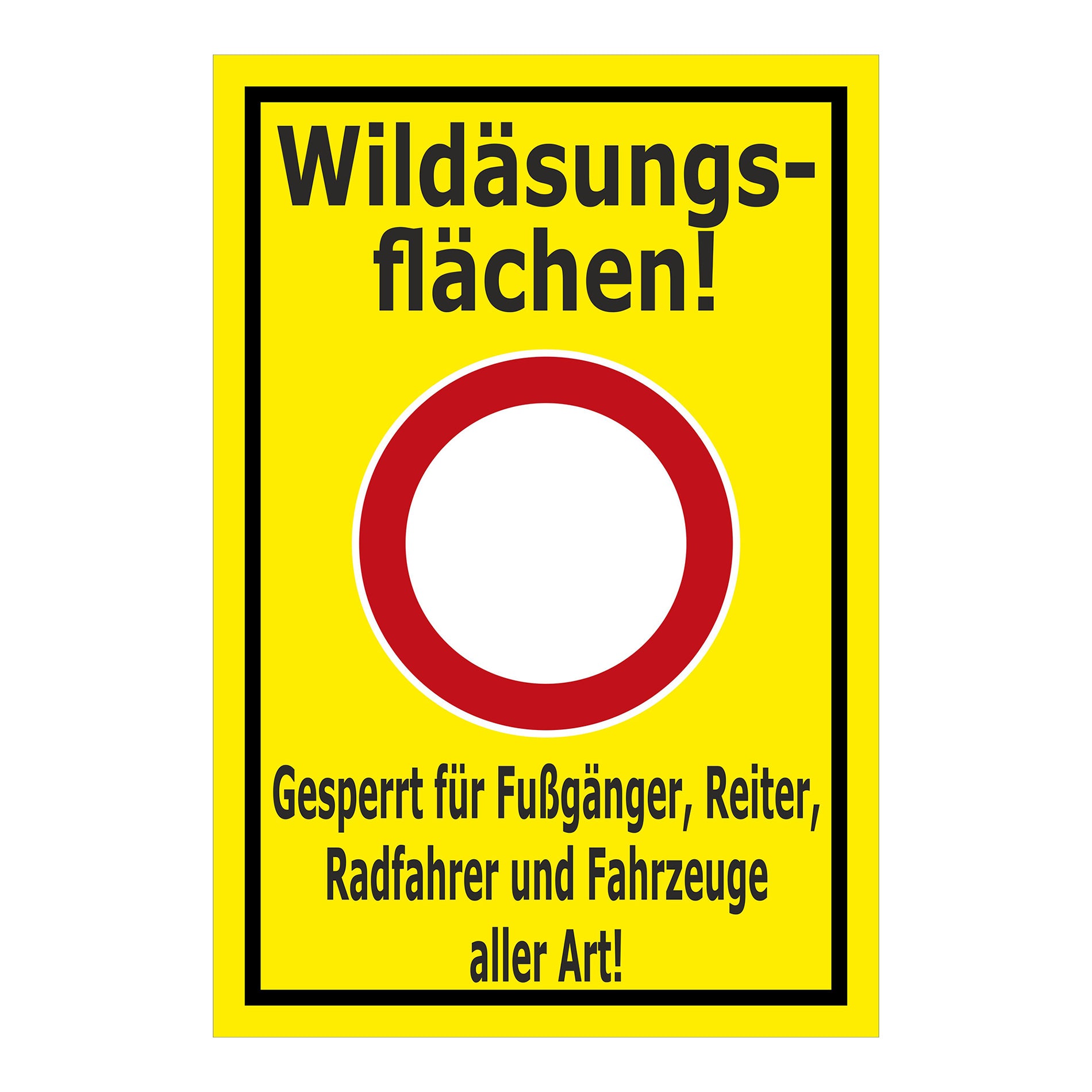 Hinweisschild Forst - Wildäsungsflächen - gesperrt