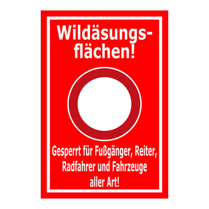 Hinweisschild Forst - Wildäsungsflächen - gesperrt