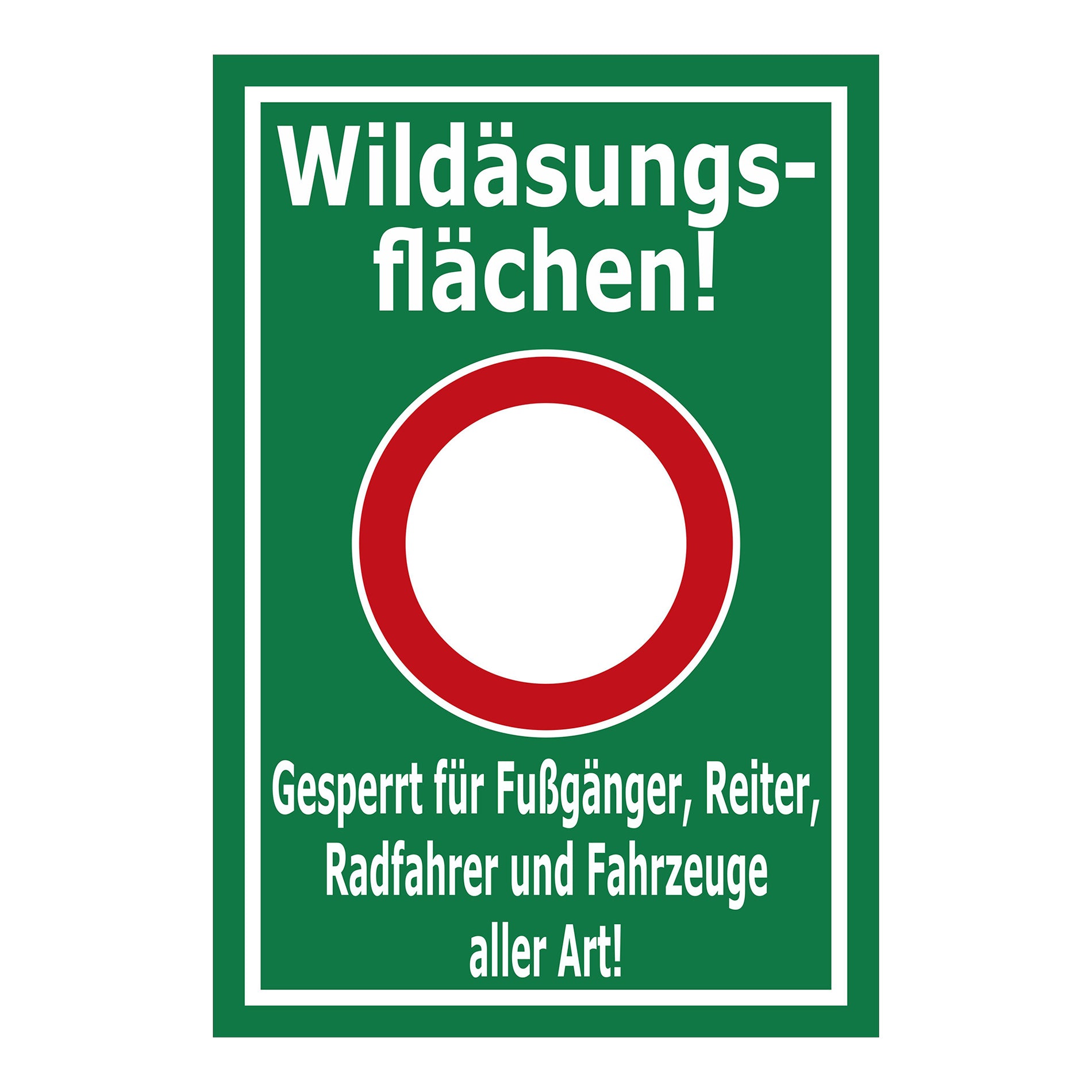 Hinweisschild Forst - Wildäsungsflächen - gesperrt