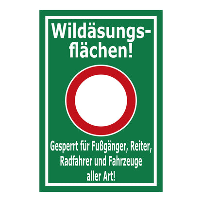Hinweisschild Forst - Wildäsungsflächen - gesperrt