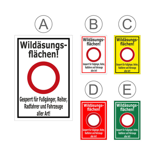 Übersichtsbild - Hinweisschild Forst - Wildäsungsflächen - gesperrt