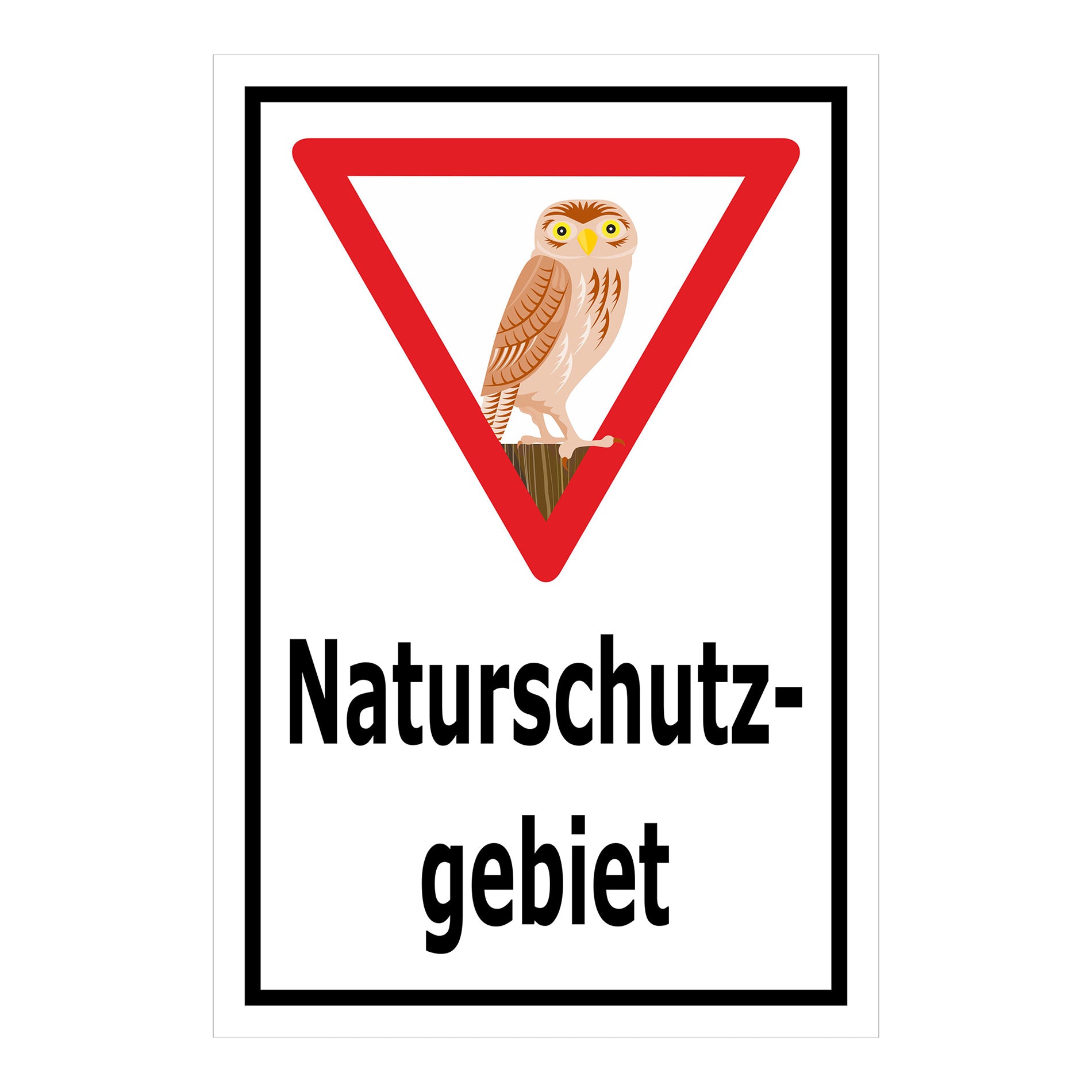 Schild Naturschutzgebiet – amtlicher Hinweisbereich ‚Naturschutzgebiet‘ in weiß mit schwarzem Rahmen