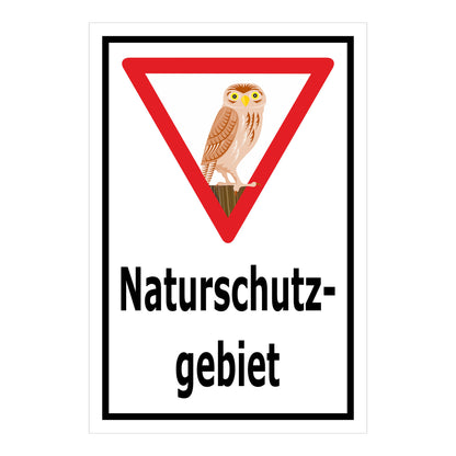 Schild Naturschutzgebiet – amtlicher Hinweisbereich ‚Naturschutzgebiet‘ in weiß mit schwarzem Rahmen