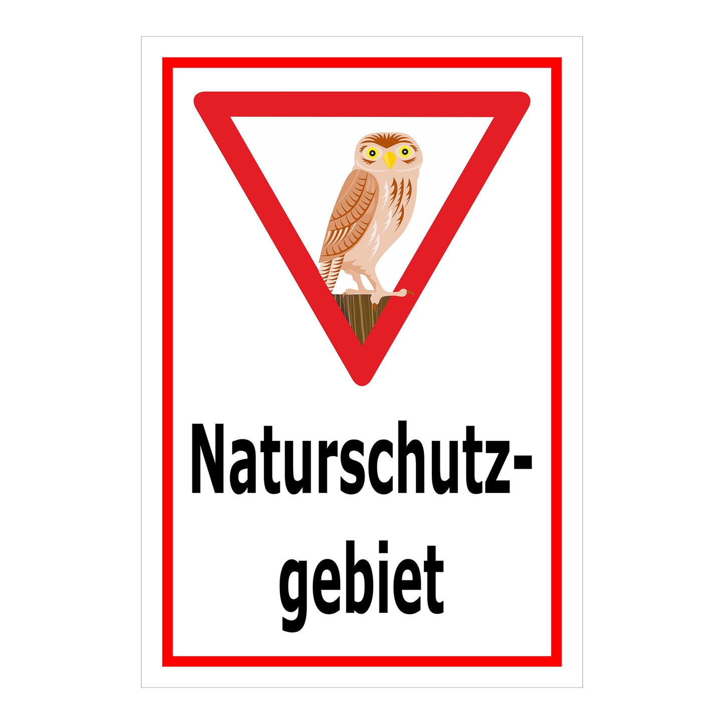 Schild Naturschutzgebiet – amtlicher Hinweisbereich ‚Naturschutzgebiet‘ in weiß mit rotem Rahmen