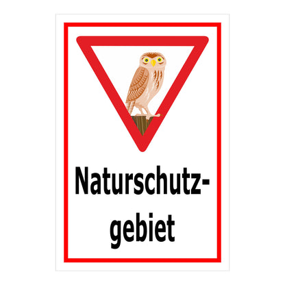 Schild Naturschutzgebiet – amtlicher Hinweisbereich ‚Naturschutzgebiet‘ in weiß mit rotem Rahmen