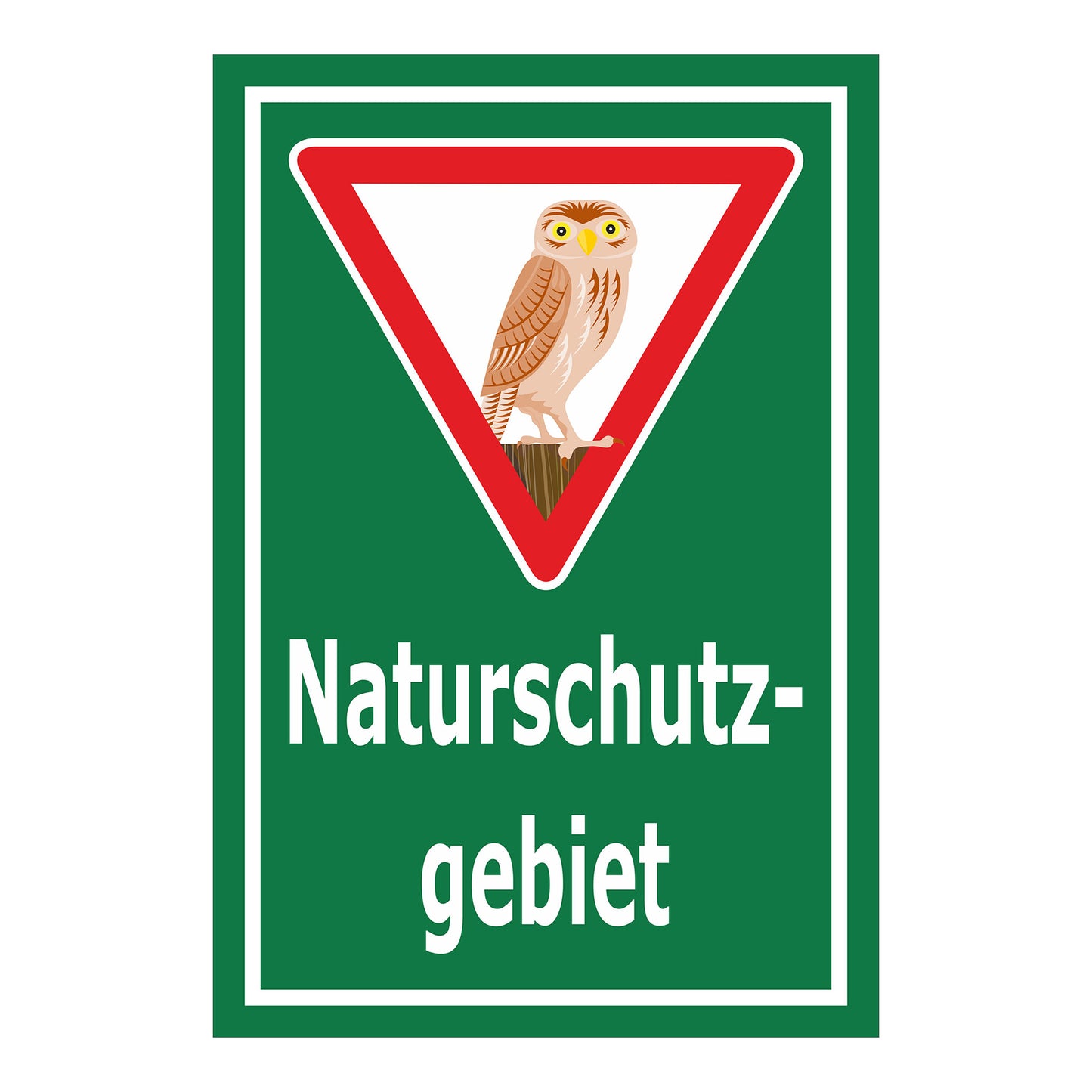 Schild Naturschutzgebiet – amtlicher Hinweisbereich ‚Naturschutzgebiet‘ in grün mit weißer Schrift