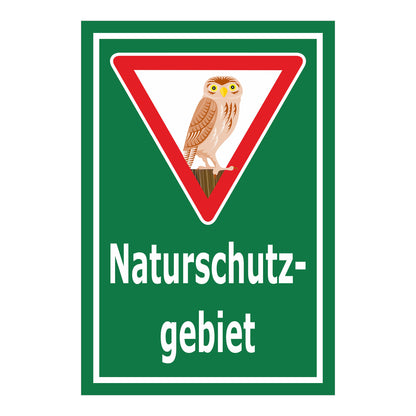 Schild Naturschutzgebiet – amtlicher Hinweisbereich ‚Naturschutzgebiet‘ in grün mit weißer Schrift