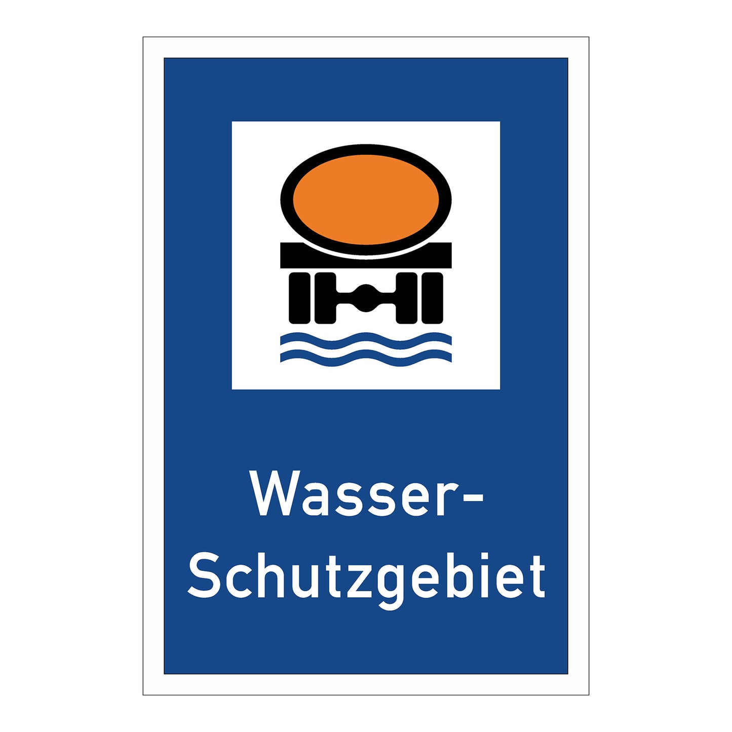 Schild „Wasser-Schutzgebiet“ in blau weiß 