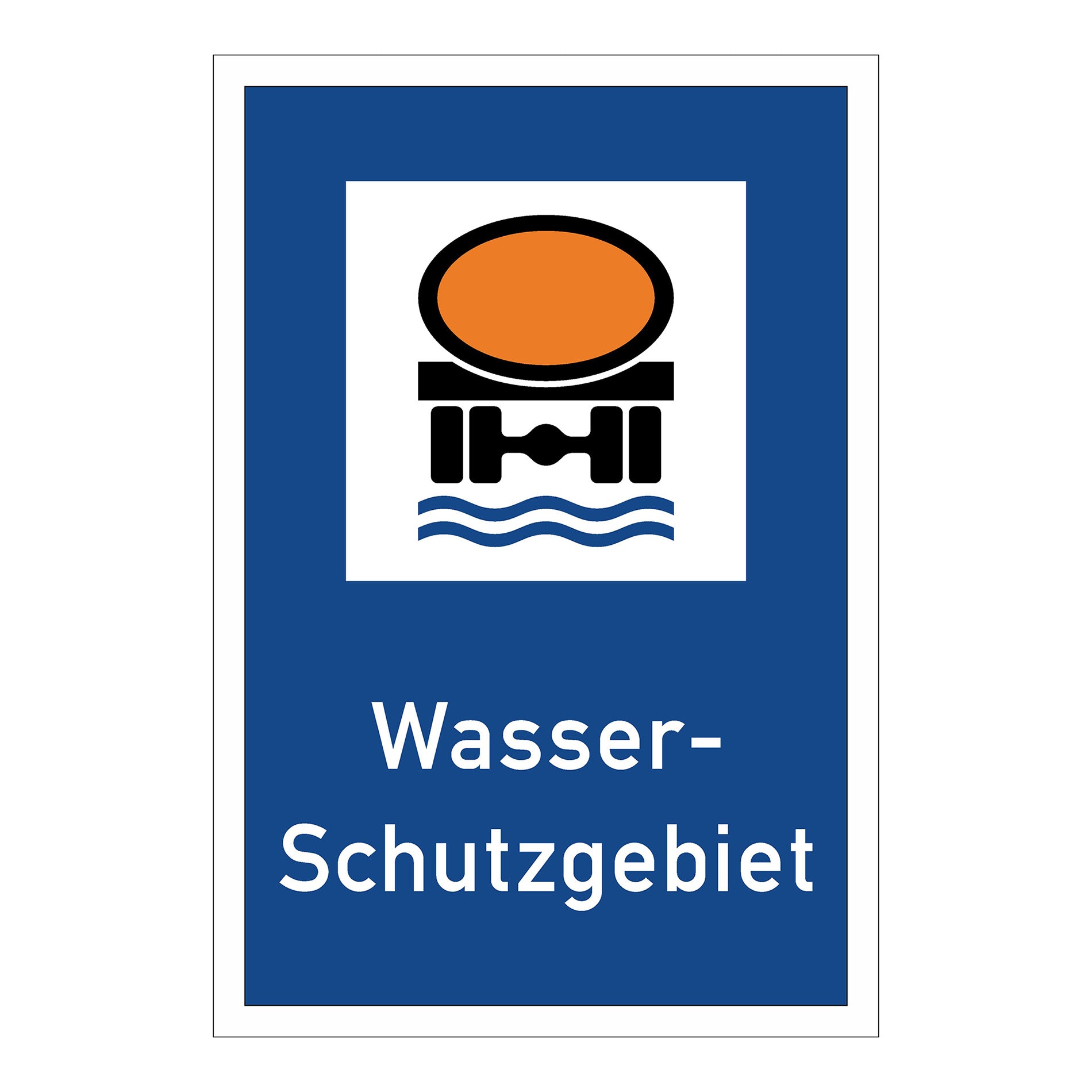 Schild „Wasser-Schutzgebiet“ in blau weiß 