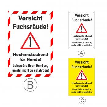 Banner Vorsicht Fuchsräude