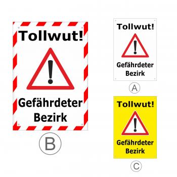 Banner Tollwut - Gefährdeter Bezirk