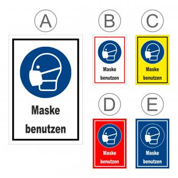 Gebots-zeichen - Maske benutzen - entspr. DIN ISO 7010 / ASR A1.3 – S00361-032-E +++ in 20 Varianten