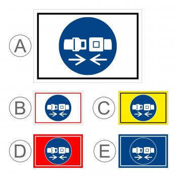 Gebots-zeichen - Rückhalte-system benutzen - entspr. DIN ISO 7010 / ASR A1.3 – S00361-039-E +++ in 20 Varianten