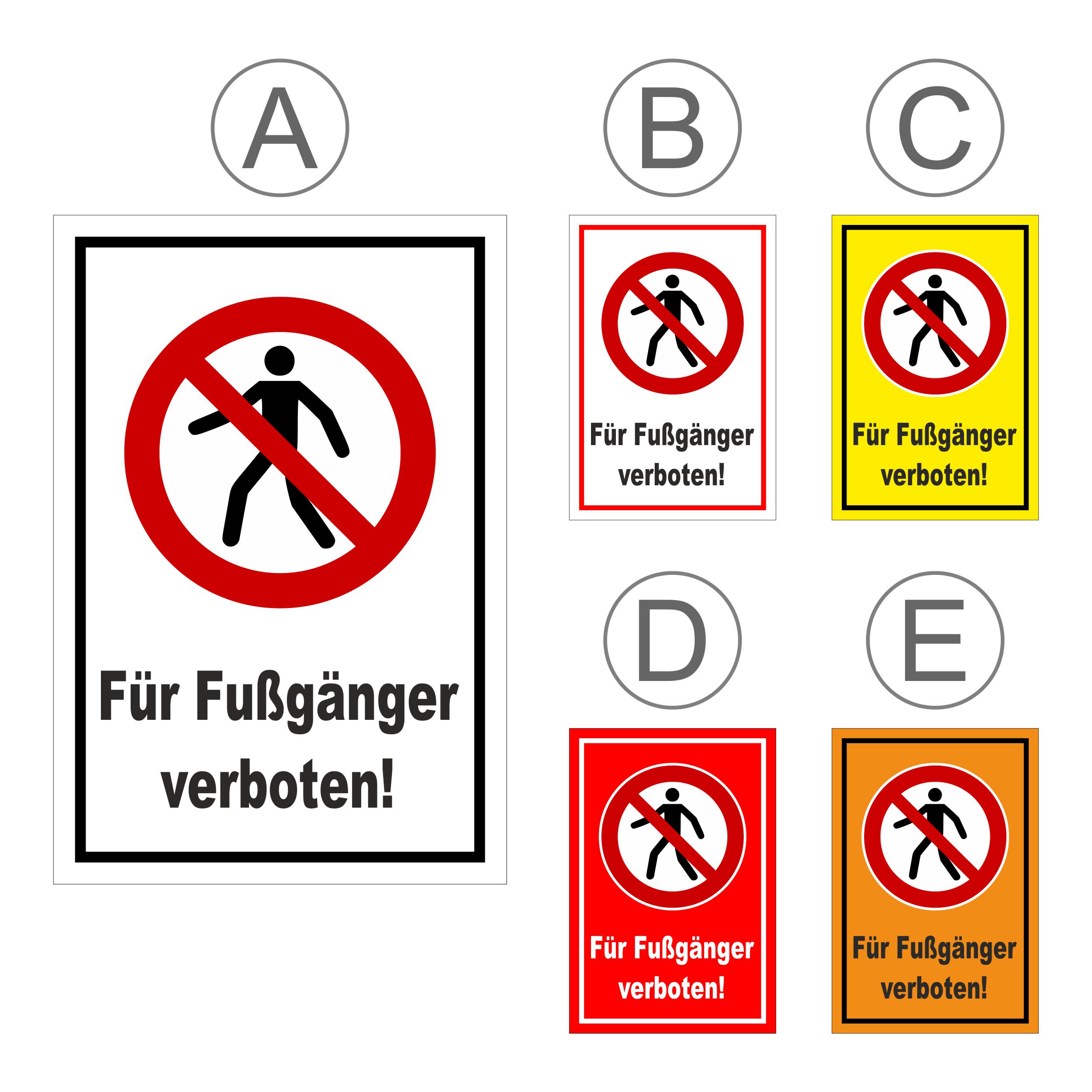 Für Fußgänger verboten Schild 