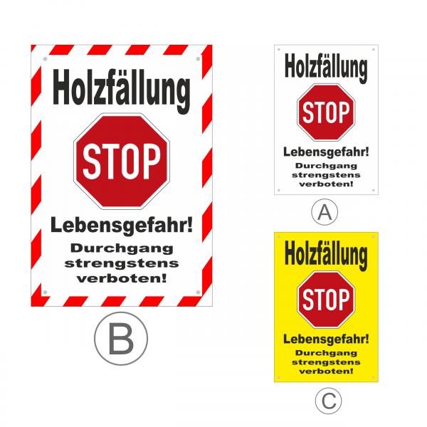 Banner Holzfällung - Durchgang strengstens verboten
