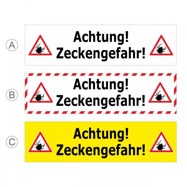 Banner Achtung Zeckengefahr