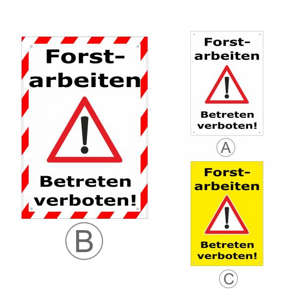 Banner Forstarbeiten - Betreten verboten