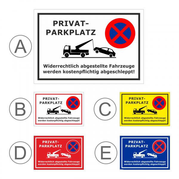 Schild - Parken verboten - Privatparkplatz