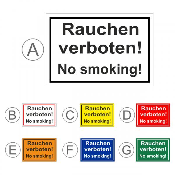 Rauchen verboten 2-sprachig