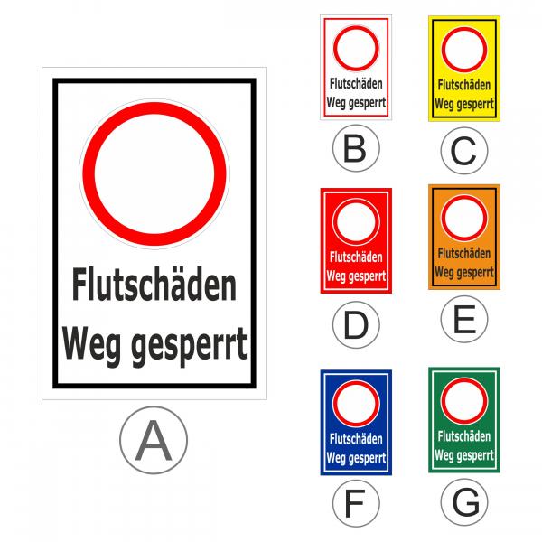 Flut-schäden Weg gesperrt