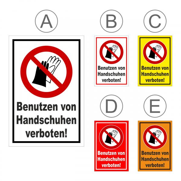 Handschuhe verboten