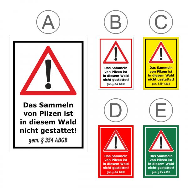 Schild - Pilze sammeln nicht gestattet