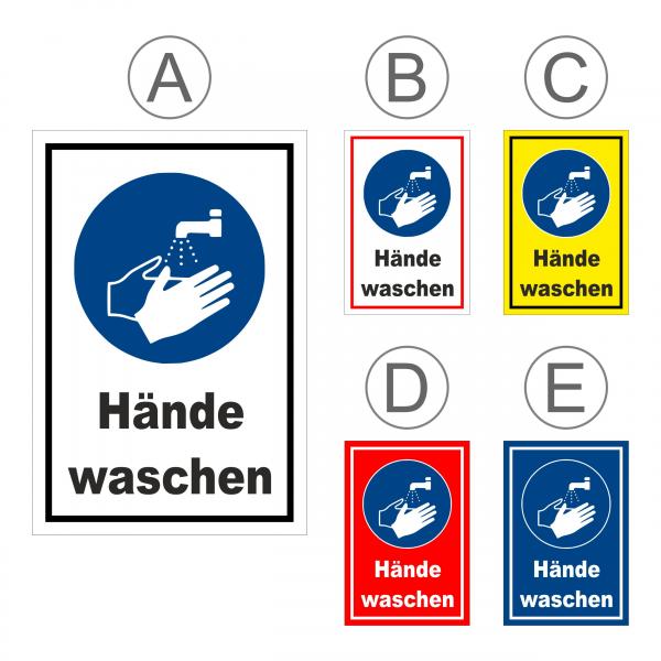 Gebots-zeichen - Hände waschen - entspr. DIN ISO 7010 / ASR A1.3 – S00361-022-E +++ in 20 Varianten