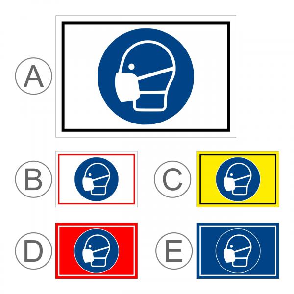 Gebots-zeichen - Maske benutzen - entspr. DIN ISO 7010 / ASR A1.3 – S00361-031-E +++ in 20 Varianten