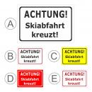 Ski-abfahrt kreuzt