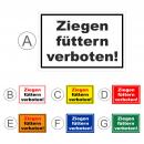 Schild - Ziegen füttern verboten