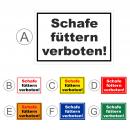 Schild - Schafe füttern verboten