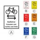 Radfahrer kreuzen