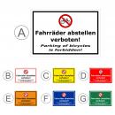 Fahrräder verboten