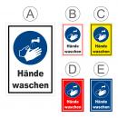 Gebots-zeichen - Hände waschen - entspr. DIN ISO 7010 / ASR A1.3 – S00361-022-E +++ in 20 Varianten